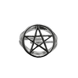Stylish sterling silver ring solid pentagram 925 men women adjustable size Empress jewellery