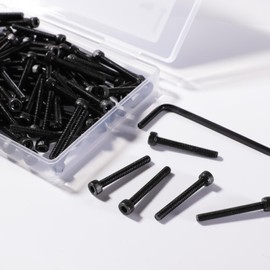 100pcs M3 x 25mm Hex Socket Head Cap Screws Bolts 12.9 Grade Alloy Steel with Hex Spanner Black Oxide Finish (Black, M3 x 25mm)