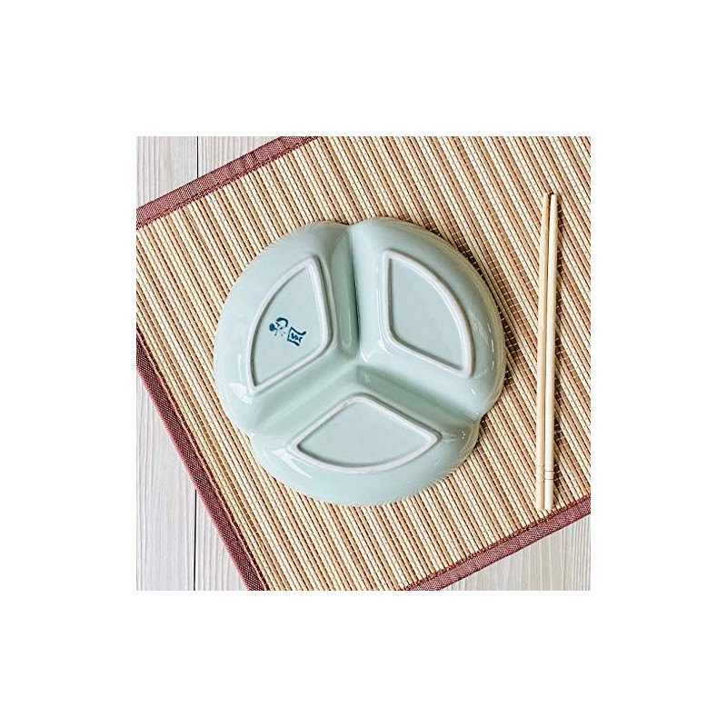 Nishida 120043 No. 7.5 3-Compartment Plate (Red Camellia), Home Restaurant,