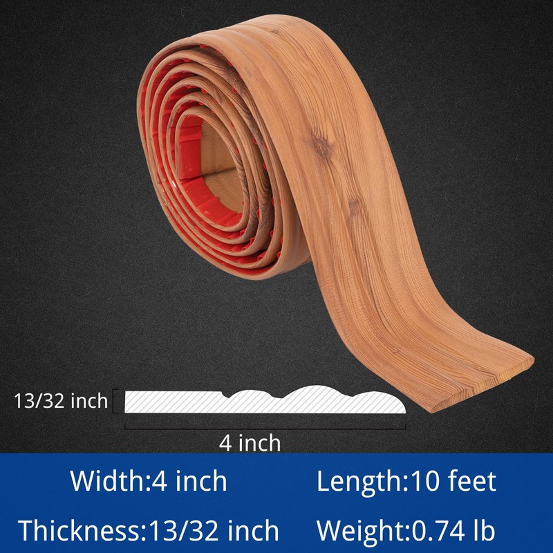 COUKIU Flexible Baseboard Molding Trim, Peel and Stick Rubber Wall