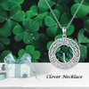 VONALA Clover Necklace with Crystal Sterling Silver Celtic Knot Shamrock