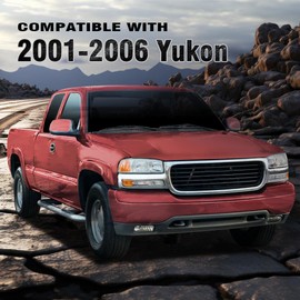 G-PLUS Left&Right Fog Lights Compatible with GMC Sierra 1999-2002/Fit GMC Yukon/Yukon XL 2000-2006 Fog Light Bumper Lamps Clear Lens(Not fit C3 & Denali models)