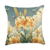 Spider Lily Flower Blooming With Bees Around Graphic Throw Pillow