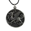 Pentacle of the Dragon Pendant 1.25" Pewter Pentagram Amulet -