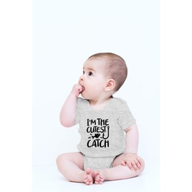 CBTwear I'm the Cutest Catch Baby Bodysuit - Adorable Boy Girl Romper Clothing Funny Cute Infant Outfit (Newborn, Heather Grey)