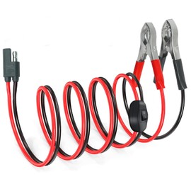 8FT/2.5M 16AWG SAE to Alligator Clips Wire Harness with OnOff Switch, 12 Volt Quick Disconnect Extension Cord Alligator Clips for Lawn and Garden Sprayers Pump Motorcycle Car Solar Panels (1 Pack)