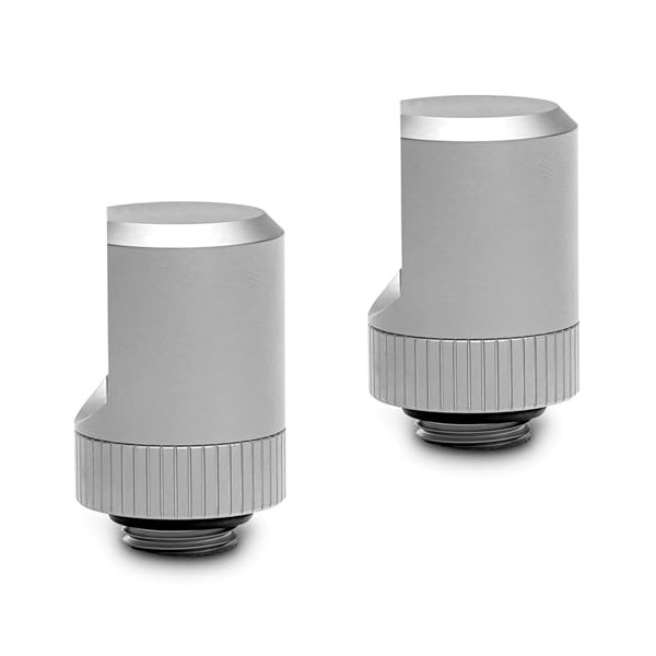 EKWB EK-Torque 90 Degree Angled Rotary Fitting, Satin Titanium, 2-pack