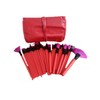 Set de 32 Brochas de Maquillaje Profesionales con Estuche Rojo,
