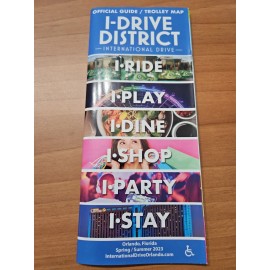 New 2023 I-Drive District International Drive Guide Map w/attraction coupons