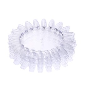 Lurrose Acrylic Clear Round Nail Art Tips Display Practice Wheel Display Chart Nail Diy Tool for Kids Girls Boys Home Salon Use 10pcs