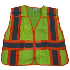 Petra Roc LV2-PSVP-PLUS ANSI-107 Class 2 Contrast Public Safety Vest, XX-Large/5X-Large, Lime Solid