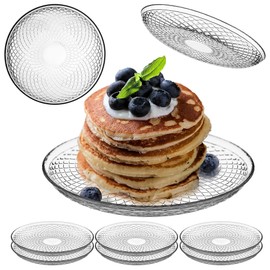 KADAX Glasteller 17.5 cm, 6er Set, Runder Teller aus Klarglas, Servierteller aus Glas, ideal als Kuchenteller, Dessertteller, Speiseteller oder Platzteller