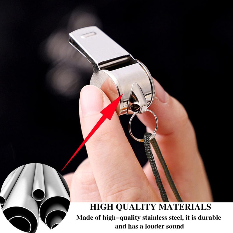 Txeouse Stainless Steel Whistles Pack of 10 Metal Whistle with