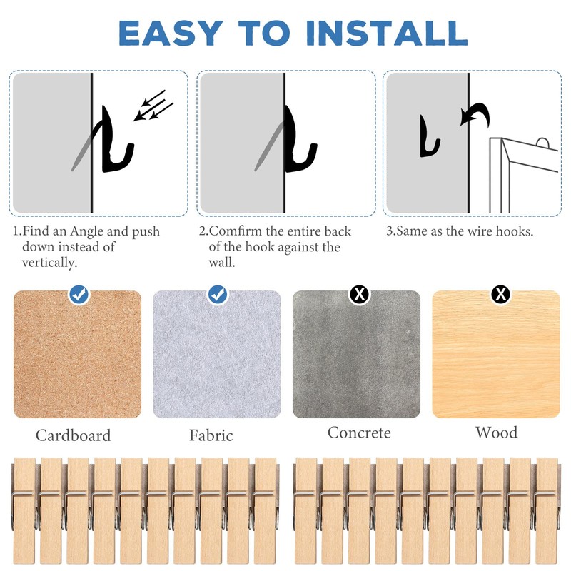 Ripeng 40 Pcs Cubicle Hooks for Fabric Wall, Cubicle Picture