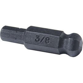 BONDHUS No. 11054 Hexagon Ball Point Bit 0.1 inch (2.5 mm) Drive Angle: 0.25 inches (6.35 mm), Total Length: 1.0 inches (25 mm), Black Dyed