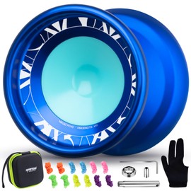 MAGICYOYO V11 - Yoyo de giro de dedo - Pofessional no sensible para rodamientos Yoyo intermedio avanzado y extra sensible para principiantes, doble propósito truco Yoyo + guante + 12 cuerdas + estuche
