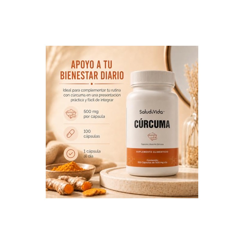 Cúrcuma 500mg | 1 al día | 100 cápsulas |