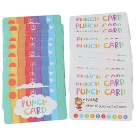 dohobby 100 PCS Punch Cards, Incentive Behavior Chart, Loyalty Reward Card for Business, Home, 3.5 x 2 Inch