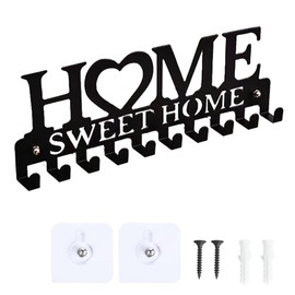 Key Holder Wall Mount Key Hanger Key Rack Wall Key Holder with 2 Screws and 2 Expansion for Secure Installation Rustic Key Hanger for Wall Decorative Key (Letter Style)