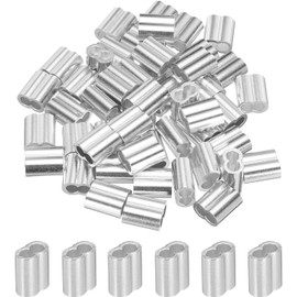 IMAGINE 50pcs 3/16" Aluminum Crimping Loop Sleeve, Cable Ferrule Wire Rope Sleeves Loop Sleeve (3/16″)