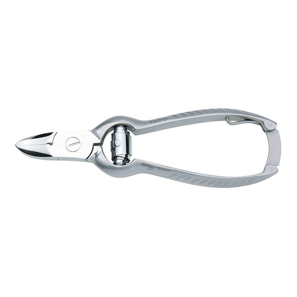 Stainless Steel Toplnox Toenail Nippers with Barrel Spring by Niegeloh. Made in Germany by Niegeloh