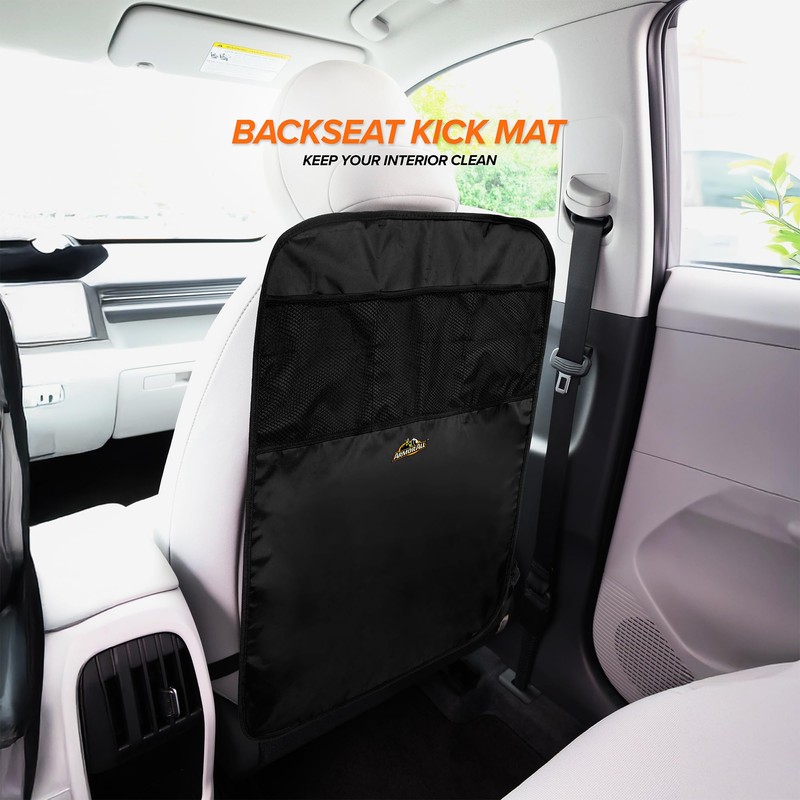 Armor All Car Backseat Kick Mat with Storage, Backseat Kick