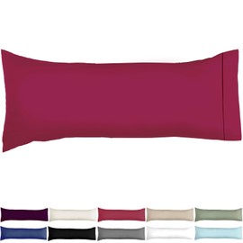 Soft Body Pillow Cover/Pillowcases 60 x 21 Inch, WINKAURA Premium Unique Long Pillow Case for Bed Fits 54x20 Pillow, Envelope Closure, Stylish Wrinkle and Stain Resistant,Wine Red
