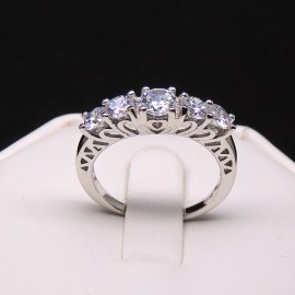 Ginger Lyne Collection Scarlet Anniversary Band Ring Cz Sterling Silver Womens Ginger Lyne Collectio...