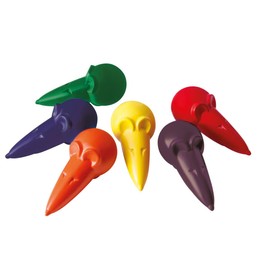 Pelikan 803328 Mouse-Shaped Wax Crayons, Assorted Colours, Pack of 6 Red