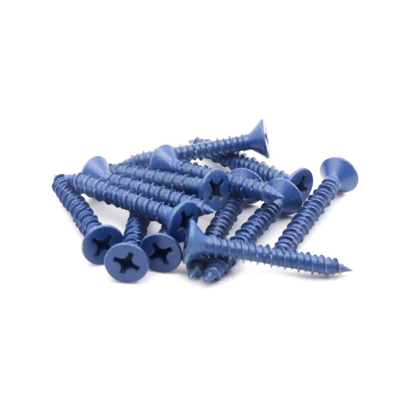 IMScrews 1/4" x 1-3/4" Blue Flat Head Concrete Screws for