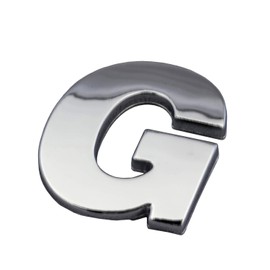 Mukojima Automobile Supplies Manufacturing MYS-036T 3D 3D Molded Emblem Sticker Alphabet G Silver