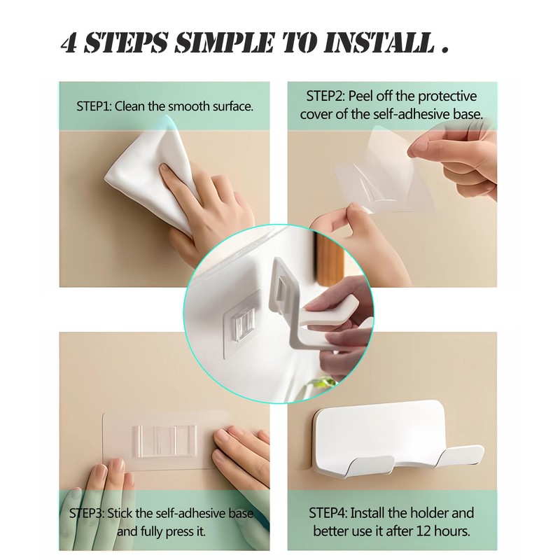 SUPTEC Universal Hair Dryer Holder, Blow Dryer Hanger Wall Mount