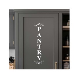 Pantry Door Decal – White Vinyl Kitchen Sticker – Farmhouse Pantry Room Door Sign for Kitchen Wall or Glass, 27.5 x 6.6 Inch