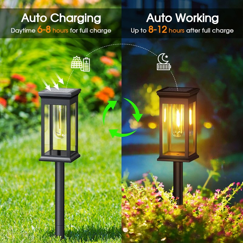 KOOPER Solar Pathway Lights Outdoor 8 Pack, 2X Bigger Solar