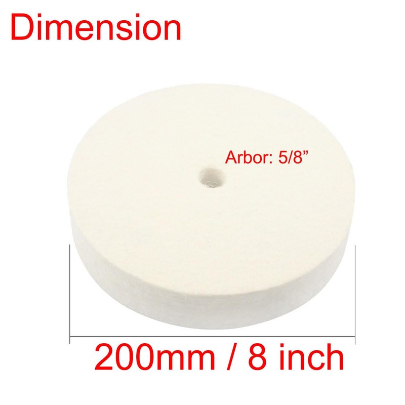 JUNLIXN 8 Inch Soft Wool Buffing Wheel - 5/8 Inch