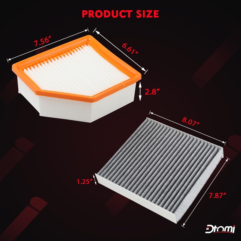 Engine Air Filter & Cabin Air Filter Combo Set Compatible