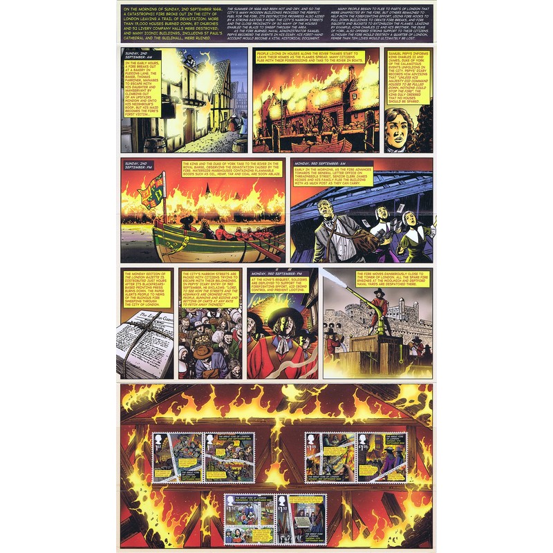 2016 The Great Fire of London Presentation Pack PP504 (printed