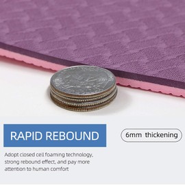 SOBEYO Yoga Mats Double Layers Eco Friendly TPE 1/4 inch Pro Non Slip Workout Pilates Floor Exercises Purple 72 x 24 in