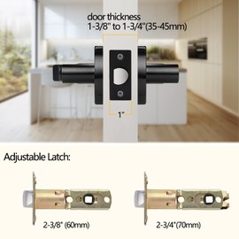 HISAFE Matte Black Keyed Entry Door Levers with Lock, Heavy Duty Lever Door Handle for Entrance/Office, Left&Right Handed, Different Keys 5Packs