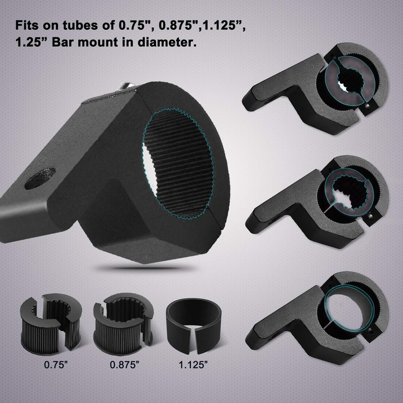 Off-Road Mounting Brackets LED Light Horizontal Bar Tube Clamp Fit