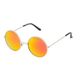 Ultra Gold mit Gläsern in Burnt Orange Runde Sonnenbrille UV400 für Männer und Frauen – Große Runde Unisex-Retro-Brille mit Gefederten Comfort-Fit-Scharnieren – Runde Sonnenbrille UVA UVB