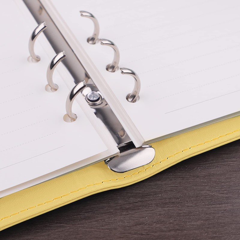 Antner A6 PU Leather Budget Binder Refillable 6 Ring Notebook