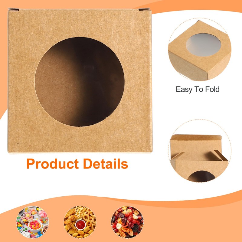 sourcing map 32Pcs Soap Packaging Boxes 3x3x1.2 Inch Kraft Soap
