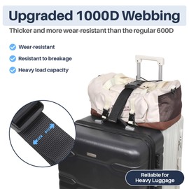 Adjustable Elastic Luggage Bungee Connector Straps, Carry-On Suitcase Add Bag Travel Strap Black 2pcs