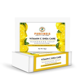 PureIndia Handmade Vitamin C Shea-care Face & Body-Wash with Lemon & Orange, 75gm,Pack of 3
