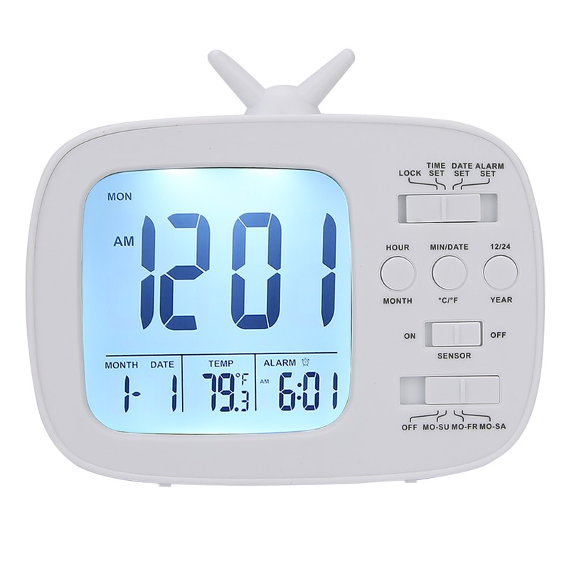 Smart Alarm Clock Multifunctional LED Digital Display 12/24 Hour Switch