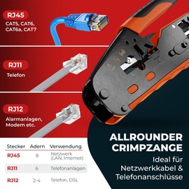 Fortura RJ45 crimping pliers / CAT7, CAT6a, CAT6, CAT5e / RJ11, RJ12 / network tool set/crimping pliers network plug