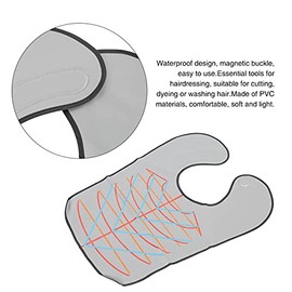 Hair Cutting Collar, Waterproof Salon Cape Neck Hair Stylist Cutting Cape Professional Hairdressing Hair Cutting Guide Cape Neck Wrap Magnetic Cutting Collar(grey)