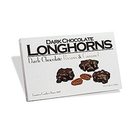 Lammes Candies Dark Chocolate Longhorns - Dark Chocolate Pecans & Caramel, 12 Oz.