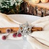 Kate Aspen Sparkling Silver Snowflake Christmas Napkin Rings (Set of